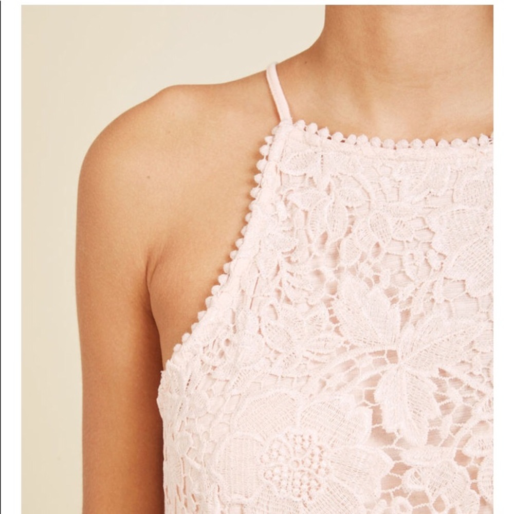 ModCloth pink lace floral tank 90s style - Picture 2 of 7